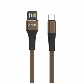 VIDVIE CB439 USB/Micro 2.4A Cable, 1m Brown