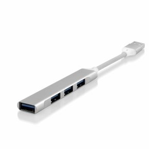 Adapter HUB REVERSE 3xUSB 2.0+1xUSB 3.0 white/silver
