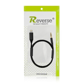 Kabel REVERSE Iphone/Jack 3.5mm 1m czarny BAG