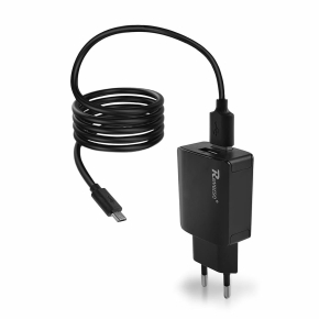 REVERSE U21 2xUSB Wall Charger + Micro Cable 2.1A Black