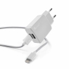 Travel charger REVERSE U21 2.1A 2xUSB+iPh white