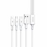 Cable VIDVIE CB4003 USB/iPhone + Micro + Type-C 3in1 1.2m white