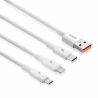 Cable VIDVIE CB4003 USB/iPhone + Micro + Type-C 3in1 2.4A 1.2m white
