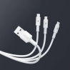 Cable VIDVIE CB4003 USB/iPhone + Micro + Type-C 3in1 2.4A 1.2m white
