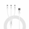 Cable VIDVIE CB4003 USB/iPhone + Micro + Type-C 3in1 2.4A 1.2m white
