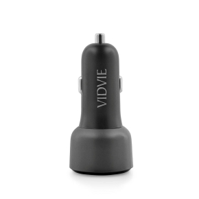 VIDVIE CC521C Kfz-Ladegerät 1xUSB + 1xType C USB 27W + Type-C 45 W grau