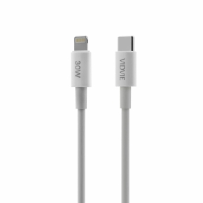 Cable VIDVIE CB4013 Type C/iPhone 30W 1m white