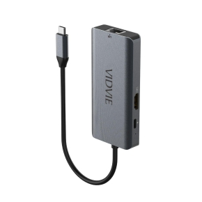 VIDVIE HUB01 Adapter HUB 1xUSB 3.0+2xUSB 2.0+1xHDMI+1xRJ45+1xPD+Type C gray