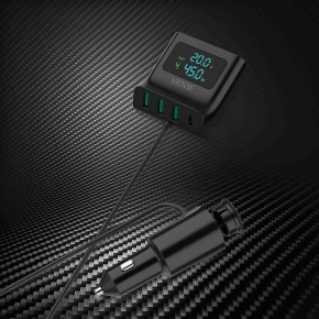 Car charger VIDVIE CC527 HUB 3xUSB+1xType C+Type C cable