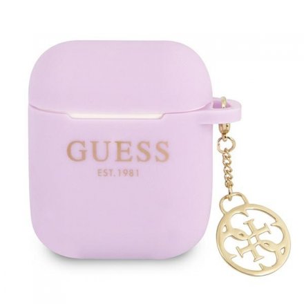 Guess  GUA2LSC4EU AirPods cover fioletowy/purple Silicone Charm 4G Collection