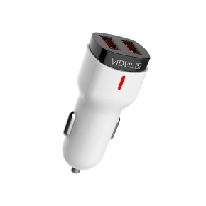 VIDVIE S-CC06 Car Charger 2xUSB + Micro cable 2.4A white