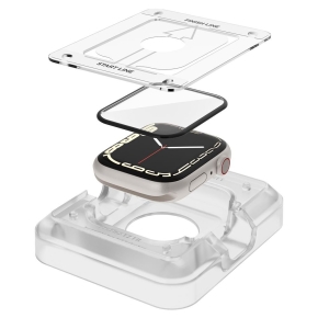 SZKŁO HYBRYDOWE SPIGEN PROFLEX ”EZ FIT” 2-PACK APPLE WATCH 7 / 8 / 9 (45 MM) CLEAR
