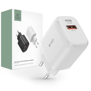 TECH-PROTECT C20W 2-PORT NETWORK CHARGER PD 20W / QC3.0 WHITE