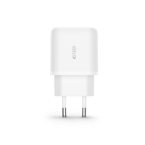 TECH-PROTECT C20W 2-PORT NETWORK CHARGER PD20W/QC3.0 + LIGHTNING CABLE WHITE