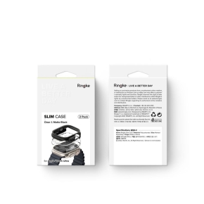 RINGKE SLIM 2-PACK APPLE WATCH ULTRA (49 MM) CLEAR & MATTE BLACK