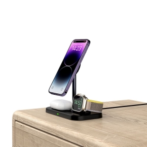 TECH-PROTECT QI15W A22 3IN1 MAGNETIC MAGSAFE WIRELESS CHARGER BLACK
