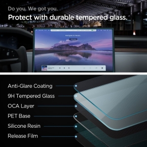 SZKO HARTOWANE SPIGEN GLAS.TR EZ FIT TESLA MODEL X 2022 / MODEL S 2021 BLACK