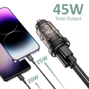 TECH-PROTECT CC45W 2-PORT CAR CHARGER PD 45W / QC3.0 BLACK