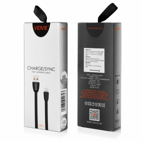 Cable VIDVIE CB411 USB/iPhone 2.1A 1m black
