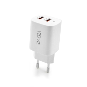 Travel charger VIDVIE PLE250 2.4A 2xUSB white
