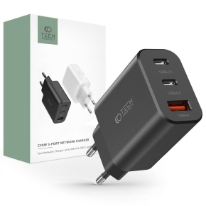TECH-PROTECT NC30W 3-PORT NETWORK CHARGER PD 30W / QC3.0 BLACK