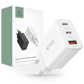TECH-PROTECT NC30W 3-PORT NETWORK CHARGER PD 30W / QC3.0 WHITE