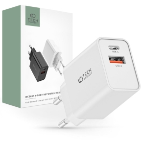 TECH-PROTECT NC30W 2-PORT NETWORK CHARGER PD 30W / QC3.0 WHITE