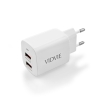 Ładowarka sieciowa VIDVIE PLE250C 2xUSB + kabel Type C 2.4A biały