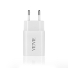 Travel charger VIDVIE PLE250C 2.4A 2xUSB+ cable USB/Type-C white