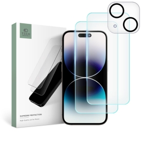 SZKŁO HARTOWANE TECH-PROTECT SUPREME SET 3-PACK IPHONE 15 CLEAR
