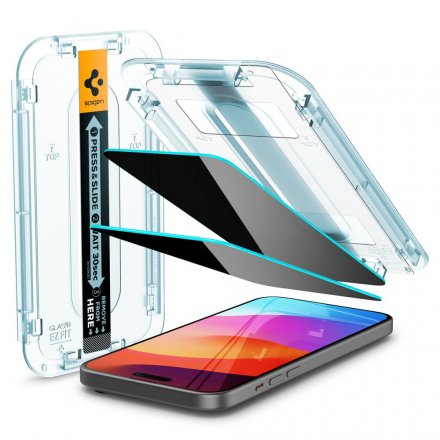 SZKO HARTOWANE SPIGEN GLAS.TR EZ FIT 2-PACK IPHONE 15 PRIVACY