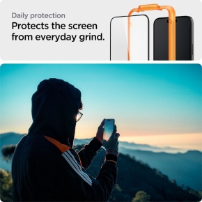 SZKO HARTOWANE SPIGEN ALM GLASS FC 2-PACK IPHONE 15 BLACK