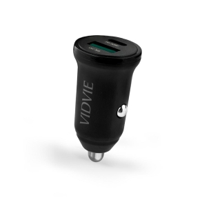 Car charger VIDVIE CC532C 30W 1xUSB+1xType-C black