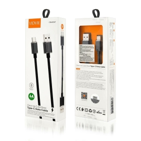 Kabel VIDVIE CB4024 USB/Type C 6A, 1.2m czarny