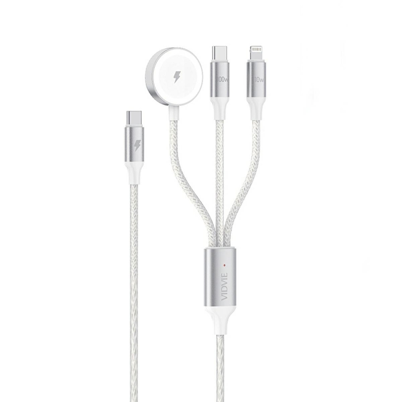 Cable VIDVIE CB4026 3in1 100W 1.2m white
