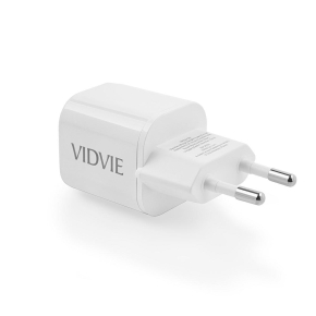 VIDVIE PLE254 Wall Charger 1xType C 3A 35W GaN compatible PD20W white