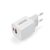 Travel charger VIDVIE PLE255 3A 35W GaN USB+Type-C white