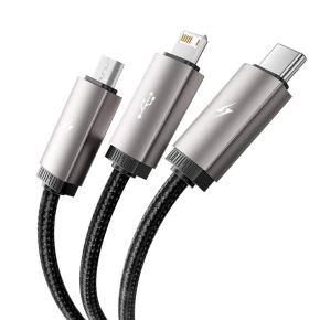 TECH-PROTECT ULTRABOOST 3IN1 LIGHTNING & TYPE-C & MICRO-USB CABLE 3.5A 100CM GREY
