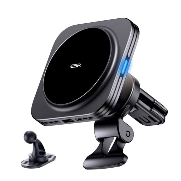 ESR HALOLOCK MAGNETIC MAGSAFE VENT CAR MOUNT WIRELESS CHARGER QI2 15W BLACK