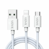 Cable VIDVIE CB471  USB/Type-C  + IPhone  2in1 5A 1.2m white