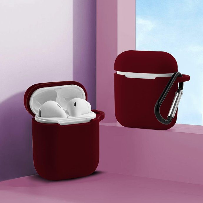 etui do apple airpods i ii burgund