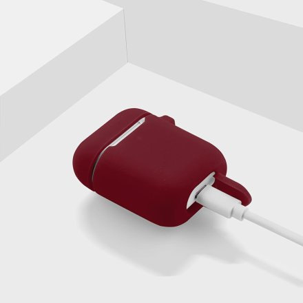 etui do apple airpods i ii burgund