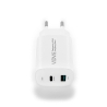 Travel charger VIDVIE PLE248 3A PD 20 W USB+Type-C+cable Type-C/ iPhone white