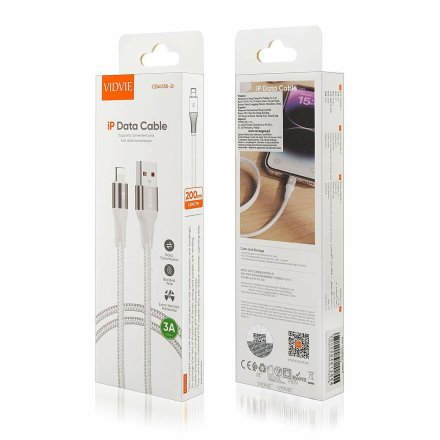 kabel vidvie 4038 usb iphone 2m bialy