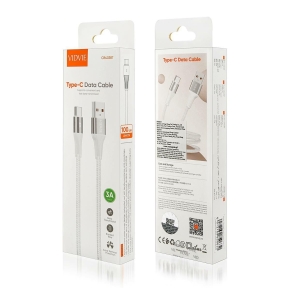 Kabel VIDVIE CB4038 USB/Type C 3A, 1m biały