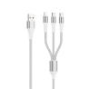 Kabel VIDVIE CB4039 USB/Type-C + Type-C + iPhone 3A, 1.2m biały