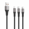 Cable VIDVIE CB4039 3in1 3A 1.2m black