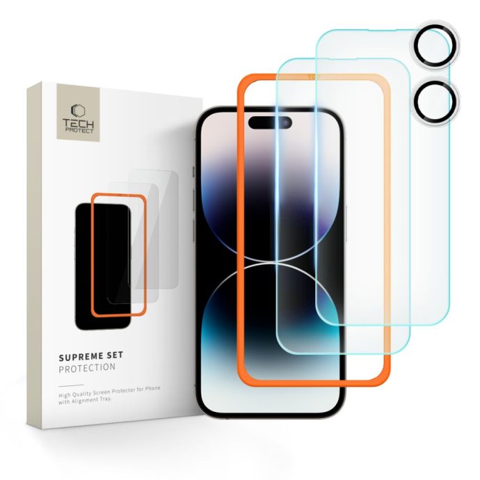 SZKŁO HARTOWANE TECH-PROTECT SUPREME SET 3-PACK IPHONE 16 CLEAR