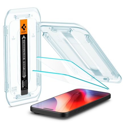 SZKŁO HARTOWANE SPIGEN GLAS.TR ”EZ FIT” 2-PACK IPHONE 16 PRO CLEAR