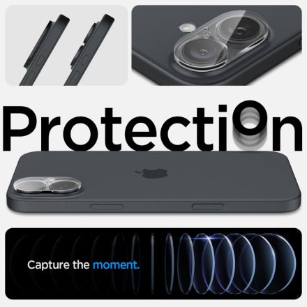 OSŁONA APARATU SPIGEN OPTIK GLAS.TR CAMERA PROTECTOR 2-PACK IPHONE 16 / 16 PLUS CRYSTAL CLEAR